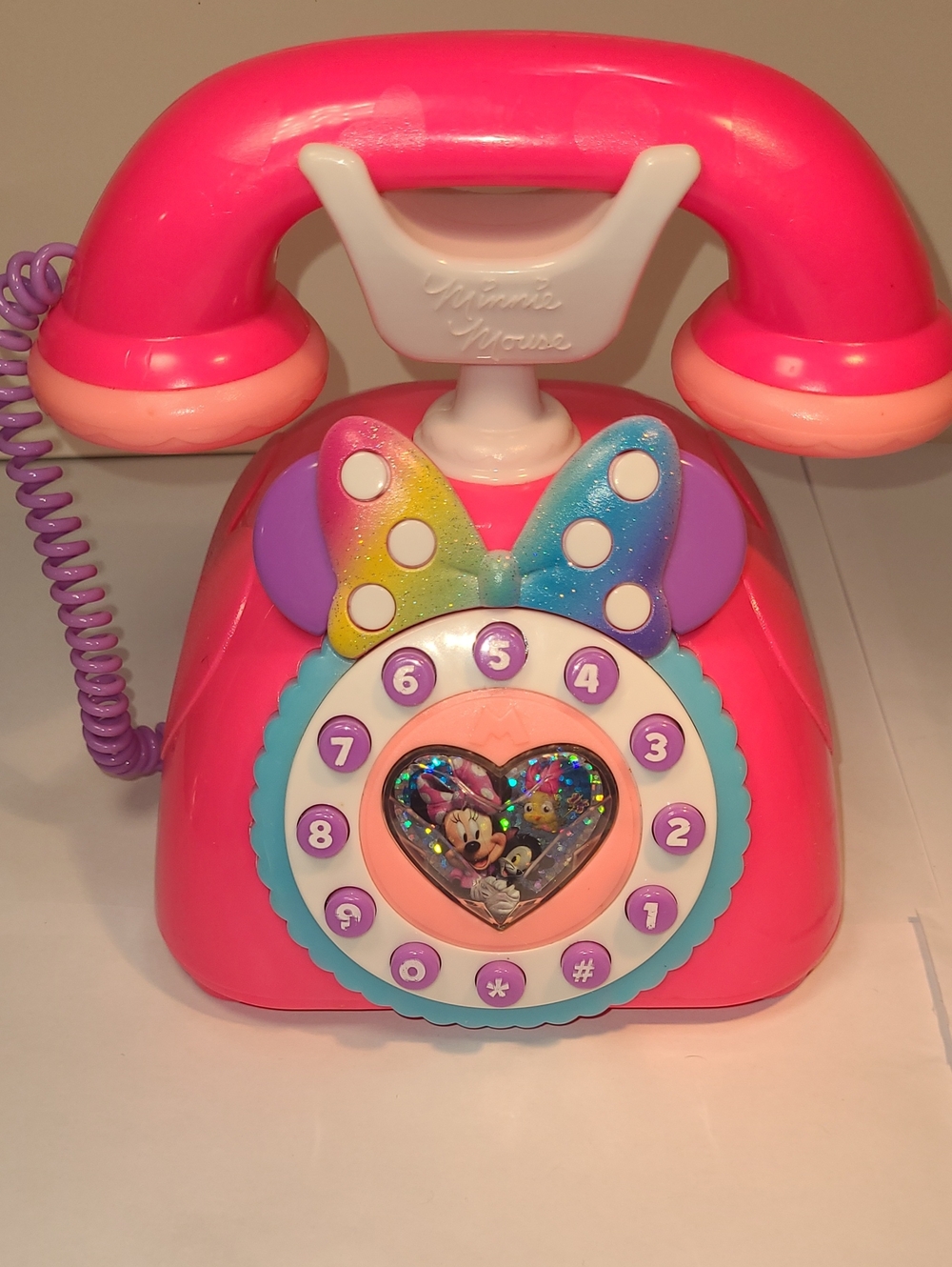 Disney Minnie Mouse Rainbow Bow Pink Toy "Happy Helpers Toy"Tested Works Great